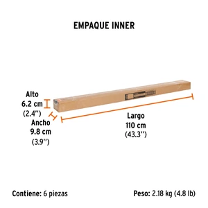 Extensión de 2 m de aluminio para rodillo, Truper