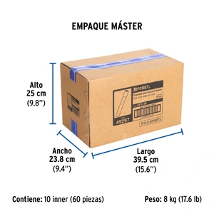 Foset Extensión 20 cm latón cromado para contra de lavabo, 1-1/4