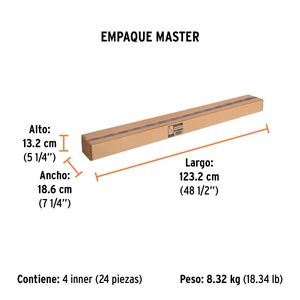 Extensión de acero para rodillo, 1.2 m, Truper