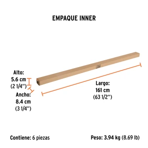 Extensión de acero para rodillo, 3 m, Truper