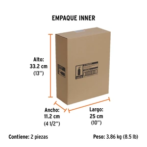 Extintor portátil recargable 1 kg, polvo tipo ABC, Truper