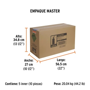 Extintor portátil recargable 1 kg, polvo tipo ABC, Truper
