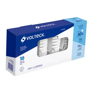 Volteck Pack de 6 lámparas espiral mini T2 15 W luz de día, en caja