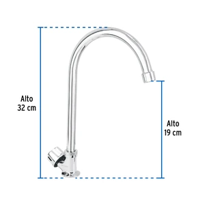 Llave individual para fregadero, cuello curvo, Foset Basic