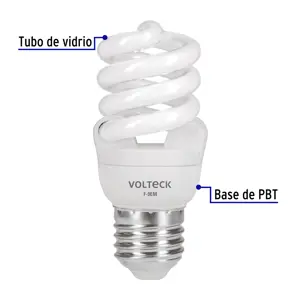 Volteck Pack de 4 lámparas espiral mini T2 9 W luz de día, en caja