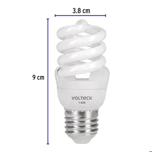 Volteck Pack de 4 lámparas espiral mini T2 9 W luz de día, en caja