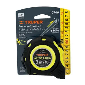 Flexómetro Auto-Lock contra impactos 3 m cinta 16 mm, Truper