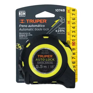 Truper Flexómetro Auto-Lock contra impactos 5.5 m cinta 25 mm