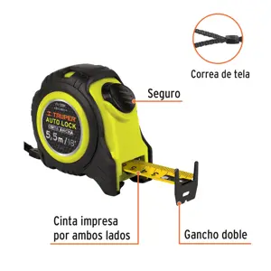 10748 / FA-55M Truper Flexómetro Auto-Lock contra impactos 5.5 m cinta 25 mm