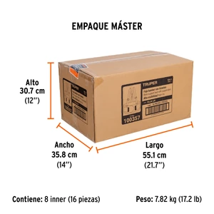 Faja lumbar naranja c/cintas de alta visibilidad, G, Truper