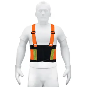 100356 / FAJA-MN Faja lumbar naranja c/cintas de alta visibilidad, M, Truper