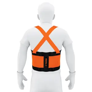 Faja lumbar naranja c/cintas de alta visibilidad, M, Truper