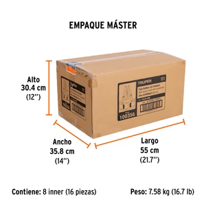 Faja lumbar naranja c/cintas de alta visibilidad, M, Truper