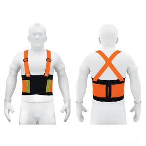 Faja lumbar naranja c/cintas de alta visibilidad, M, Truper