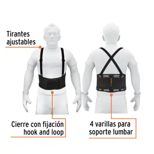 Faja lumbar de malla transpirable, talla M, Truper