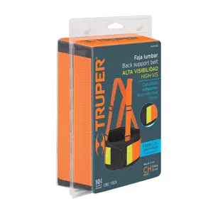 Faja lumbar naranja c/cintas de alta visibilidad, CH, Truper