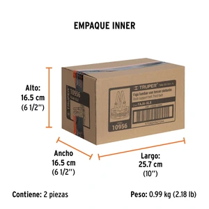 Faja lumbar con tercer cinturón, talla XG, Truper