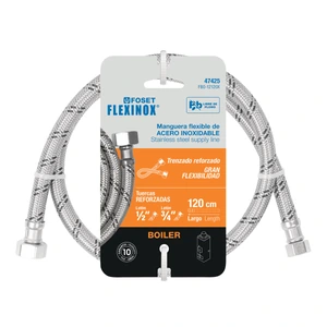 Manguera para boiler, acero inox, 1/2