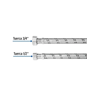 Manguera para boiler, acero inox, 1/2