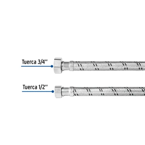 Manguera para boiler, acero inox, 1/2