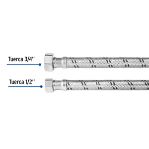 Manguera para boiler, acero inox, 1/2