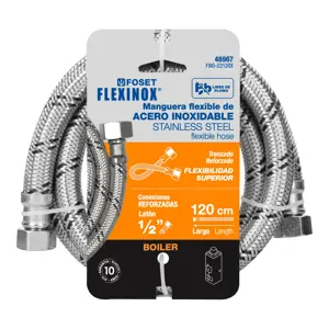 Manguera para boiler, acero inox, 1/2