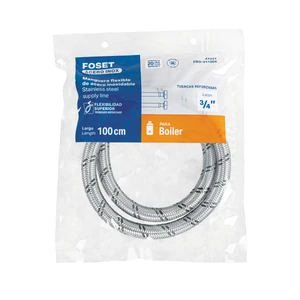 Manguera para boiler, acero inox, 3/4
