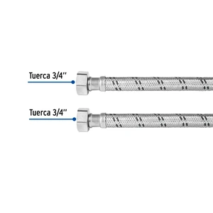 Manguera para boiler, acero inox, 3/4