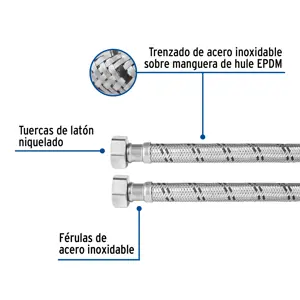 Manguera para boiler, acero inox, 3/4