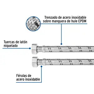 Manguera para boiler, acero inox, 3/4