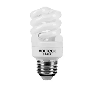 Lámpara espiral mini T2 7 W luz cálida en blíster, Volteck