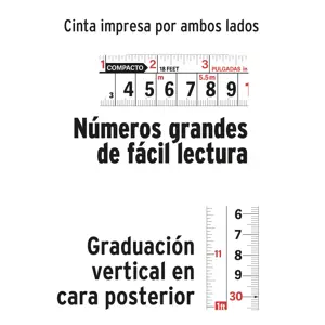 Flexómetro compacto contra impactos 5.5 m cinta 25 mm,TRUPER