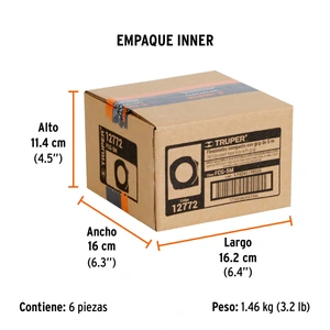 Flexómetro compacto contra impactos 5 m cinta 19 mm, TRUPER