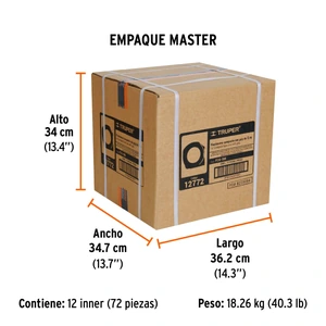 Flexómetro compacto contra impactos 5 m cinta 19 mm, TRUPER