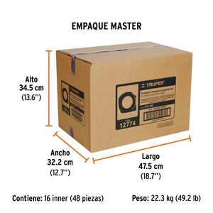 Flexómetro compacto contra impactos 8 m cinta 25 mm, TRUPER