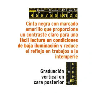 Flexómetro contra impactos 3 m, Cinta Negra 13 mm, Truper