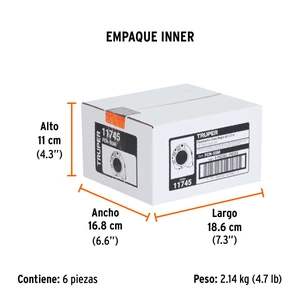 Flexómetro contra impactos 5.5 m, Cinta Negra 25 mm, Truper