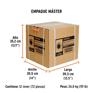 Flexómetro contra impactos 5.5 m, Cinta Negra 25 mm, Truper