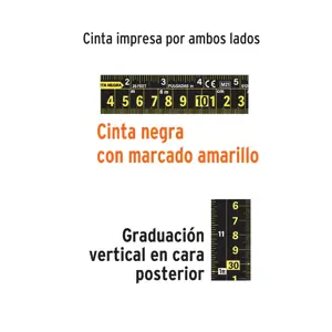 Flexómetro contra impactos 5.5 m, Cinta Negra 25 mm, Truper