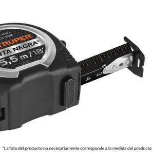 11747 / FCN-8M Flexómetro contra impactos 8 m, Cinta Negra 25 mm, Truper