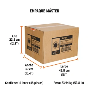 Flexómetro contra impactos 8 m, Cinta Negra 25 mm, Truper