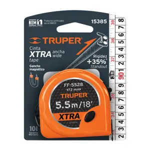 Expert Flexómetro XTRA 5.5 m cinta extra ancha 28 mm, Truper