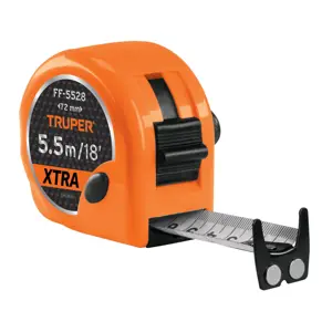 15385 / FF-5528 Expert Flexómetro XTRA 5.5 m cinta extra ancha 28 mm, Truper