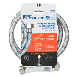 Foset Manguera lavabo/fregadero, aluminio, 1/2