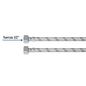 Foset Manguera lavabo/fregadero, acero inox, 1/2