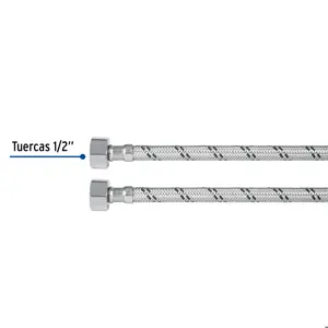 Foset Manguera lavabo/fregadero, acero inox, 1/2