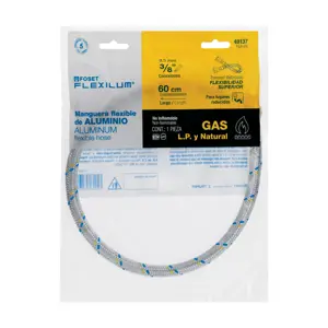 Manguera para gas, aluminio, 3/8