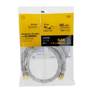 Manguera para gas, aluminio, 5/16