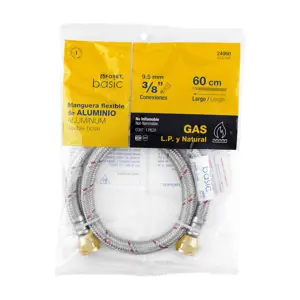 Manguera para gas, aluminio, 3/8