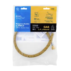 Manguera para gas, vinilo, 3/8
